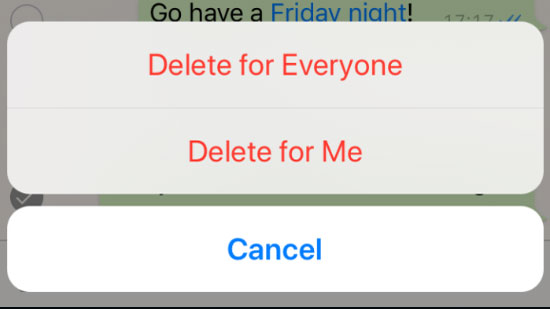 امکان حذف پیام‌های قدیمی‌تر از دو روز در واتس‌اپ